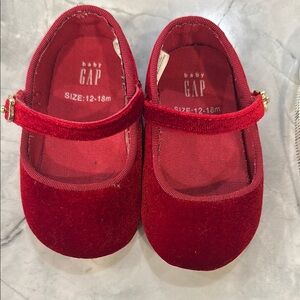 GAP Red Baby Walker Shoes Velvet Mary Jane